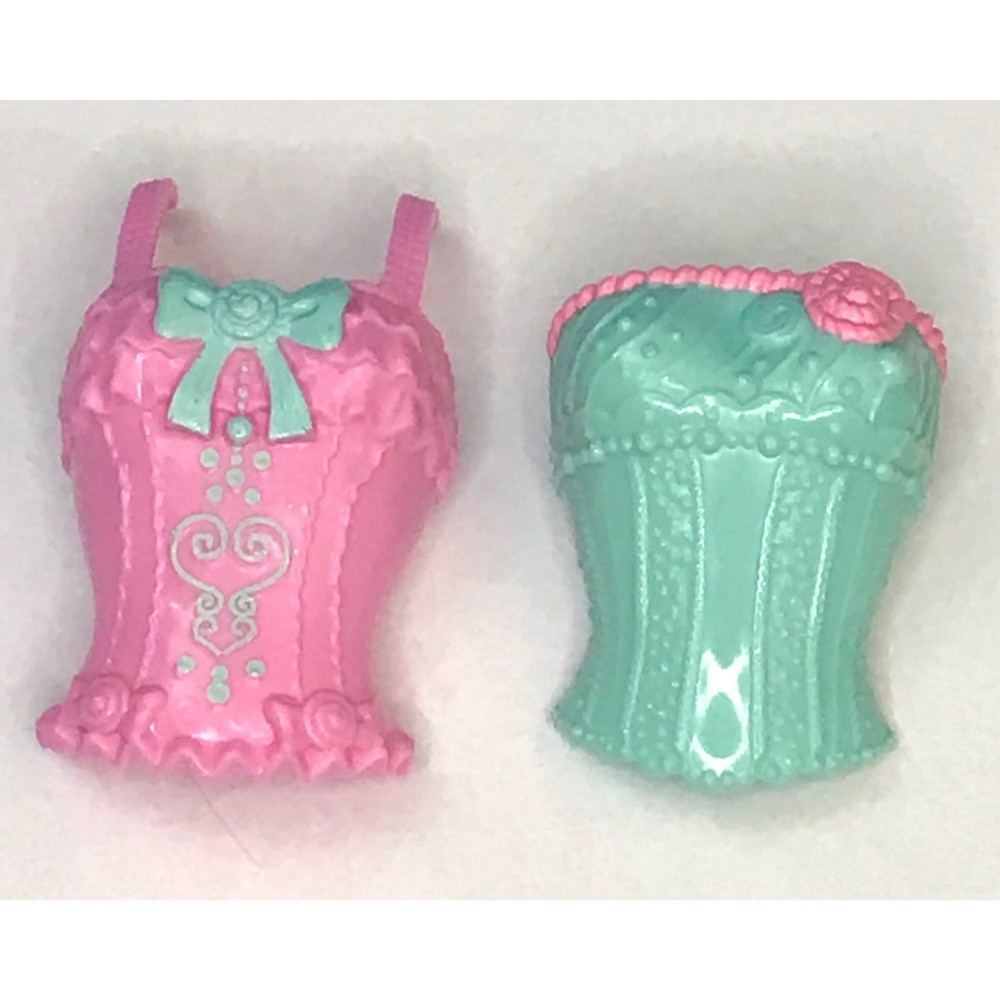 Lot Of 2 Barbie Doll Snap On Plastic Tank Tops Pink & Purple, Replacement.